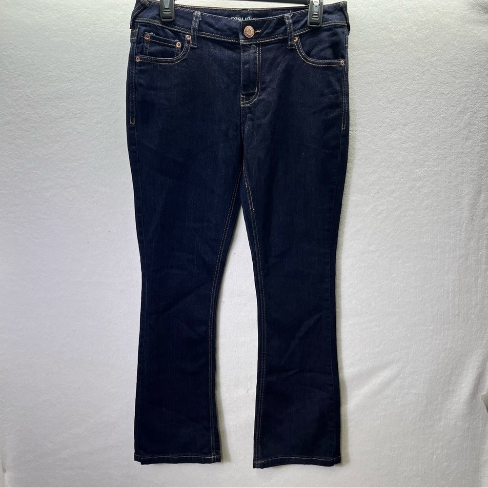 Maurices Darkwash Bootcut Jeans Womens‎ 8 Short Blue Denim Stretch Comfy 2662